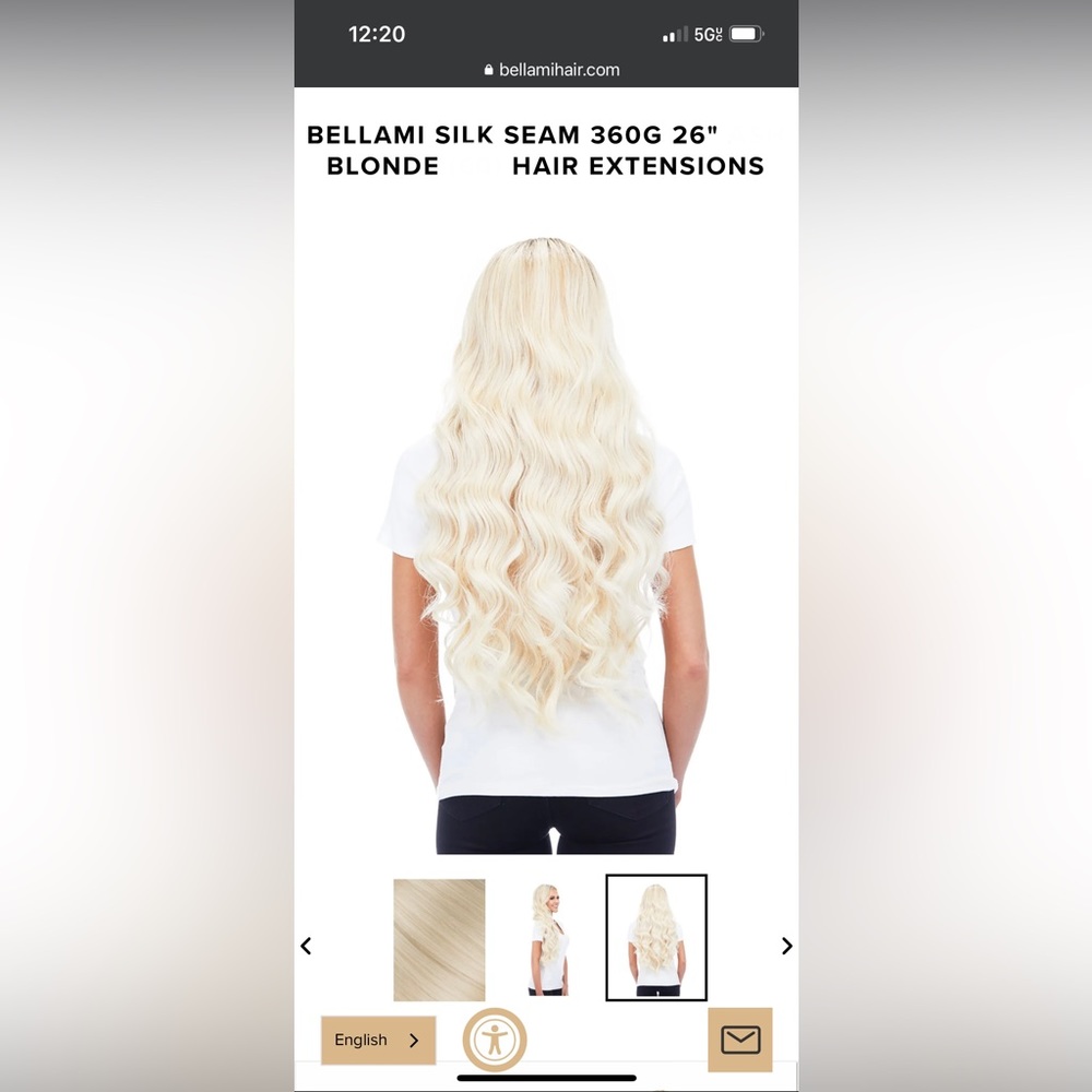 Bellami Silk Seam 26” Beach Blonde Clip in extensions